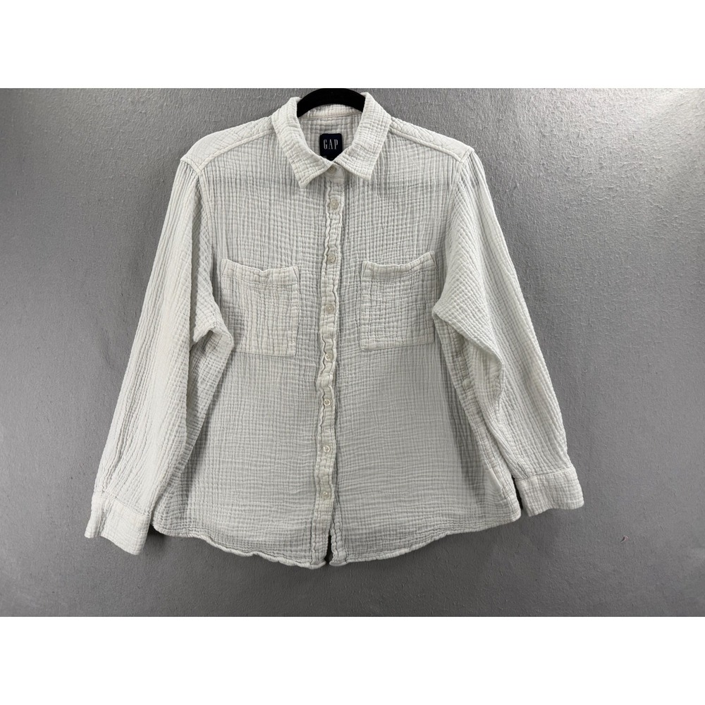 Gap Shirt Womens S Double Gauze Coastal Grandma Beachy Minimalist Lagenlook